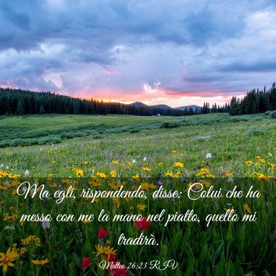 Picture 03 - Matteo 26:23 RIV - Ma egli, rispondendo, disse: Colui che ha messo - Bible Verse Picture