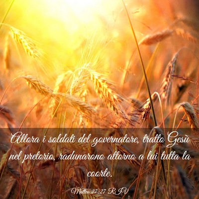 Picture 03 - Matteo 27:27 RIV - Allora i soldati del governatore, tratto Gesù - Bible Verse Picture