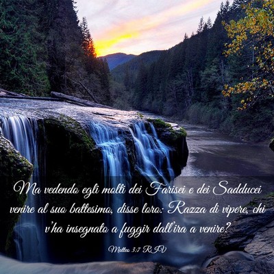Picture 03 - Matteo 3:7 RIV - Ma vedendo egli molti dei Farisei e dei Sadducei - Bible Verse Picture