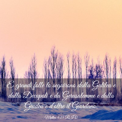 Picture 03 - Matteo 4:25 RIV - E grandi folle lo seguirono dalla Galilea e dalla - Bible Verse Picture