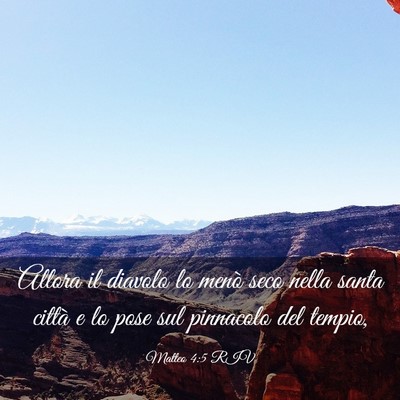 Picture 03 - Matteo 4:5 RIV - Allora il diavolo lo menò seco nella santa - Bible Verse Picture