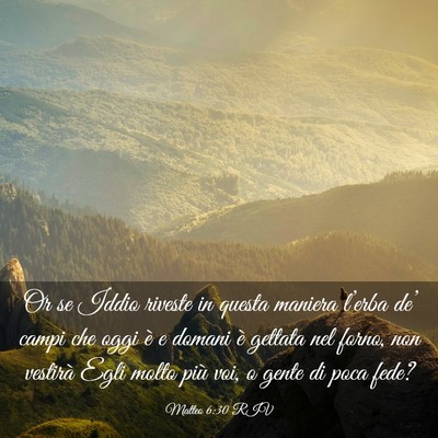 Picture 03 - Matteo 6:30 RIV - Or se Iddio riveste in questa maniera l’erba - Bible Verse Picture