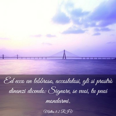 Picture 03 - Matteo 8:2 RIV - Ed ecco un lebbroso, accostatosi, gli si prostrò - Bible Verse Picture