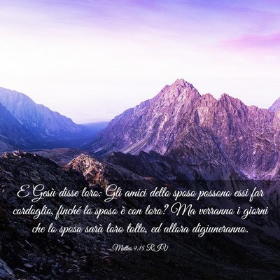 Picture 03 - Matteo 9:15 RIV - E Gesù disse loro: Gli amici dello sposo possono - Bible Verse Picture