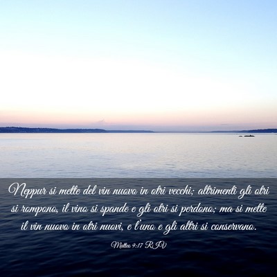 Picture 03 - Matteo 9:17 RIV - Neppur si mette del vin nuovo in otri vecchi; - Bible Verse Picture