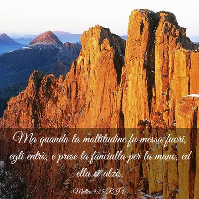 Picture 03 - Matteo 9:25 RIV - Ma quando la moltitudine fu messa fuori, egli - Bible Verse Picture