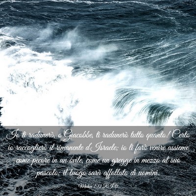 Picture 03 - Michea 2:12 RIV - Io ti radunerò, o Giacobbe, ti radunerò tutto - Bible Verse Picture