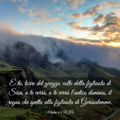 Picture 03 - Michea 4:8 RIV - E tu, torre del gregge, colle della figliuola di - Bible Verse Picture