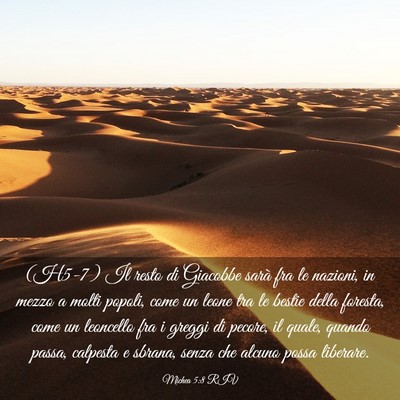 Picture 03 - Michea 5:8 RIV - (H5-7) Il resto di Giacobbe sarà fra le nazioni, - Bible Verse Picture