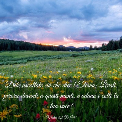 Picture 03 - Michea 6:1 RIV - Deh, ascoltate ciò che dice l’Eterno: Lèvati, - Bible Verse Picture