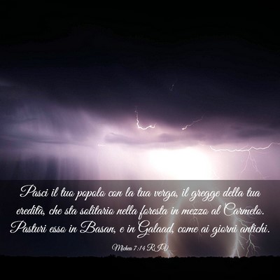 Picture 03 - Michea 7:14 RIV - Pasci il tuo popolo con la tua verga, il gregge - Bible Verse Picture