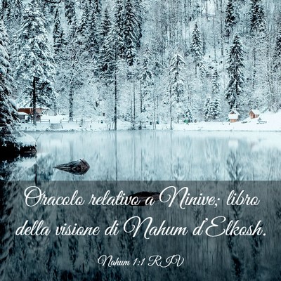 Picture 03 - Nahum 1:1 RIV - Oracolo relativo a Ninive; libro della visione di - Bible Verse Picture