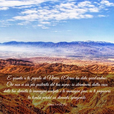 Picture 03 - Nahum 1:14 RIV - E quanto a te, popolo di Ninive, l’Eterno ha - Bible Verse Picture