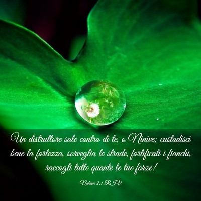 Picture 03 - Nahum 2:1 RIV - Un distruttore sale contro di te, o Ninive; - Bible Verse Picture