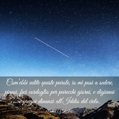 Picture 03 - Neemia 1:4 RIV - Com’ebbi udite queste parole, io mi posi a - Bible Verse Picture