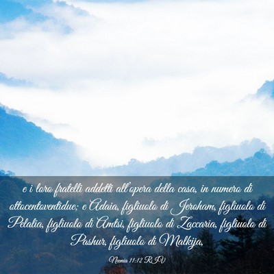 Picture 03 - Neemia 11:12 RIV - e i loro fratelli addetti all’opera della casa, - Bible Verse Picture