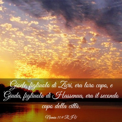 Picture 03 - Neemia 11:9 RIV - Gioele, figliuolo di Zicri, era loro capo, e - Bible Verse Picture