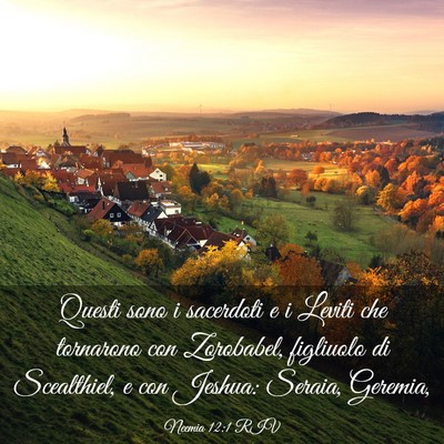 Picture 03 - Neemia 12:1 RIV - Questi sono i sacerdoti e i Leviti che tornarono - Bible Verse Picture