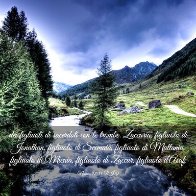 Picture 03 - Neemia 12:35 RIV - dei figliuoli di sacerdoti con le trombe. - Bible Verse Picture
