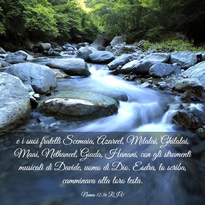 Picture 03 - Neemia 12:36 RIV - e i suoi fratelli Scemaia, Azareel, Milalai, - Bible Verse Picture
