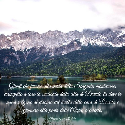 Picture 03 - Neemia 12:37 RIV - Giunti che furono alla porta della Sorgente, - Bible Verse Picture