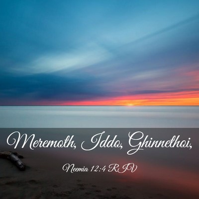 Picture 03 - Neemia 12:4 RIV - Meremoth, Iddo, - Bible Verse Picture