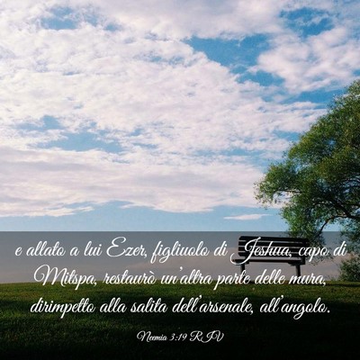 Picture 03 - Neemia 3:19 RIV - e allato a lui Ezer, figliuolo di Jeshua, capo di - Bible Verse Picture