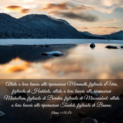 Picture 03 - Neemia 3:4 RIV - Allato a loro lavoro alle riparazioni Meremoth, - Bible Verse Picture