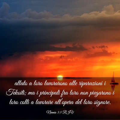 Picture 03 - Neemia 3:5 RIV - allato a loro lavorarono alle riparazioni i - Bible Verse Picture