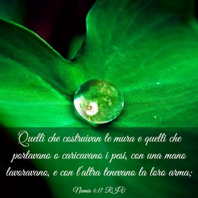 Picture 03 - Neemia 4:17 RIV - Quelli che costruivan le mura e quelli che - Bible Verse Picture