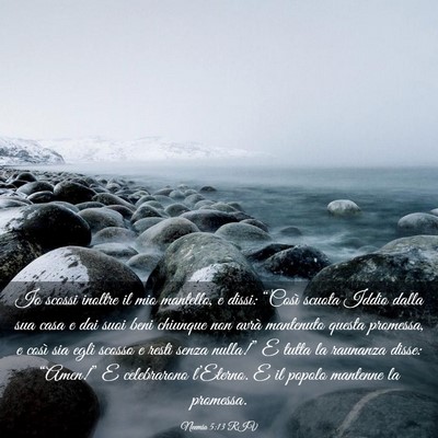 Picture 03 - Neemia 5:13 RIV - Io scossi inoltre il mio mantello, e dissi: - Bible Verse Picture