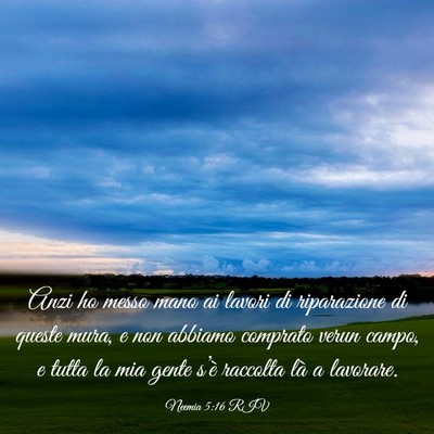 Picture 03 - Neemia 5:16 RIV - Anzi ho messo mano ai lavori di riparazione di - Bible Verse Picture
