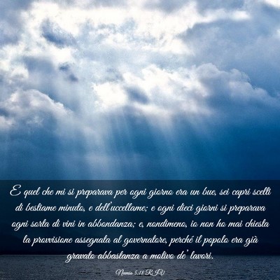 Picture 03 - Neemia 5:18 RIV - E quel che mi si preparava per ogni giorno era un - Bible Verse Picture