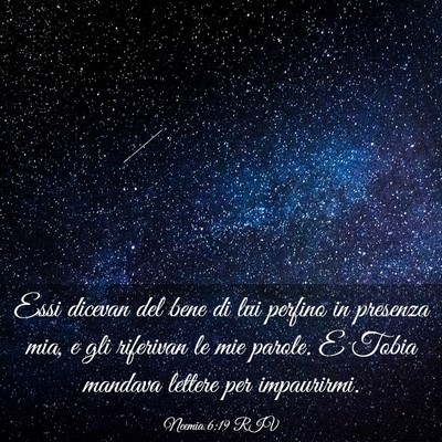 Picture 03 - Neemia 6:19 RIV - Essi dicevan del bene di lui perfino in presenza - Bible Verse Picture