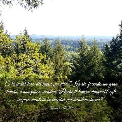 Picture 03 - Neemia 6:3 RIV - E io inviai loro dei messi per dire: “Io sto - Bible Verse Picture