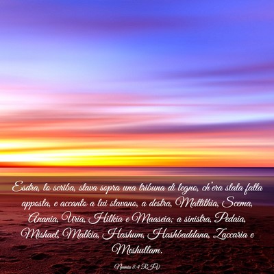 Picture 03 - Neemia 8:4 RIV - Esdra, lo scriba, stava sopra una tribuna di - Bible Verse Picture