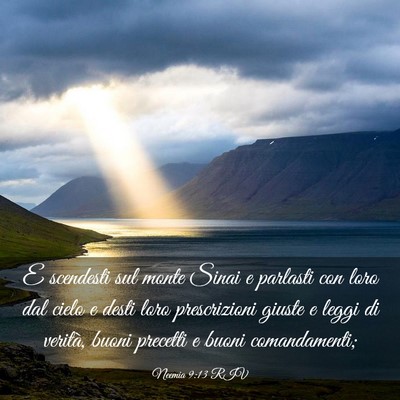 Picture 03 - Neemia 9:13 RIV - E scendesti sul monte Sinai e parlasti con loro - Bible Verse Picture