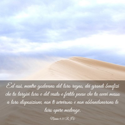 Picture 03 - Neemia 9:35 RIV - Ed essi, mentre godevano del loro regno, dei - Bible Verse Picture