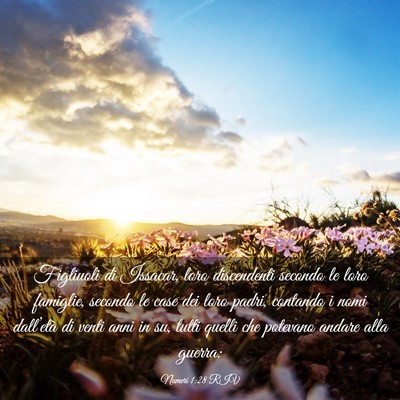 Picture 03 - Numeri 1:28 RIV - Figliuoli di Issacar, loro discendenti secondo le - Bible Verse Picture