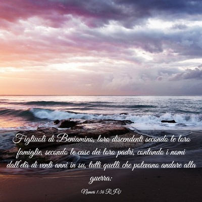 Picture 03 - Numeri 1:36 RIV - Figliuoli di Beniamino, loro discendenti secondo - Bible Verse Picture