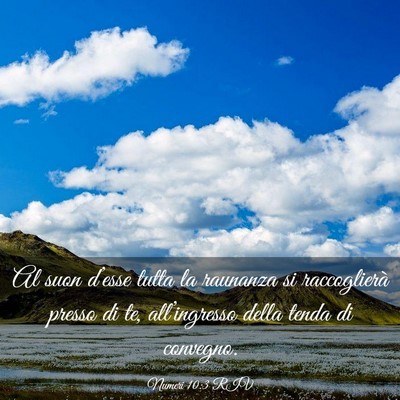 Picture 03 - Numeri 10:3 RIV - Al suon d’esse tutta la raunanza si - Bible Verse Picture