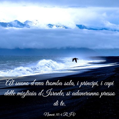Picture 03 - Numeri 10:4 RIV - Al suono d’una tromba sola, i principi, i capi - Bible Verse Picture