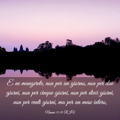 Picture 03 - Numeri 11:19 RIV - E ne mangerete, non per un giorno, non per due - Bible Verse Picture