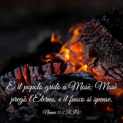 Picture 03 - Numeri 11:2 RIV - E il popolo gridò a Mosè; Mosè pregò - Bible Verse Picture