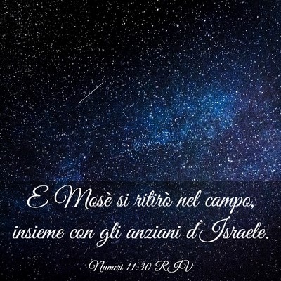 Picture 03 - Numeri 11:30 RIV - E Mosè si ritirò nel campo, insieme con gli - Bible Verse Picture