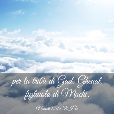 Picture 03 - Numeri 13:15 RIV - per la tribù di Gad: Gheual, figliuolo di - Bible Verse Picture