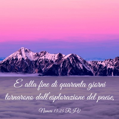 Picture 03 - Numeri 13:25 RIV - E alla fine di quaranta giorni tornarono - Bible Verse Picture