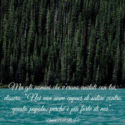 Picture 03 - Numeri 13:31 RIV - Ma gli uomini che v’erano andati con lui, - Bible Verse Picture