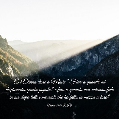 Picture 03 - Numeri 14:11 RIV - E l’Eterno disse a Mosè: “Fino a quando mi - Bible Verse Picture