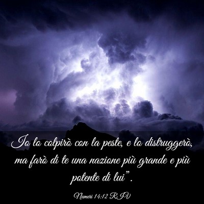 Picture 03 - Numeri 14:12 RIV - Io lo colpirò con la peste, e lo distruggerò, - Bible Verse Picture